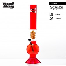 Bud Boy Bouncer Acrylic Bong Red Spiral Percolator 43cm D=50