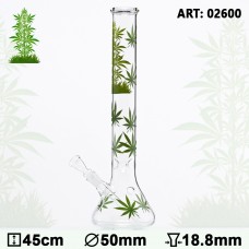 Leaf Jhari Beaker Glass Bong 45 cm 18.8 D=50 mm