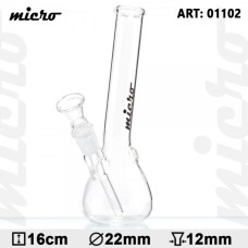 Micro Hangover Glass Bong 16cm D=22mm 12