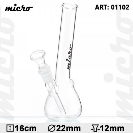 Micro Hangover Glass Bong 16cm D=22mm 12