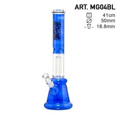 Amsterdam Glass Bong 4-perculator Blue 41cm, 19/14, D=50 mm