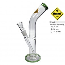 Bullet Heavy Glass Bong Cylindrical curved 25 cm 14.5 mm