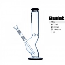 Bullet Heavy Glass Bong, S-form, Ice, 33 cm