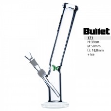 Bullet Heavy Glass Bong, Ice, 39 cm