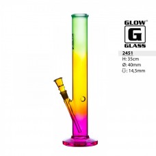 Glow Glass bong rasta 35 cm, 14.5 D=40mm