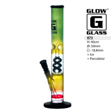 Glow Glass Ice Bong Spiral perkolator, diffusor 40 cm, 18.8, rasta