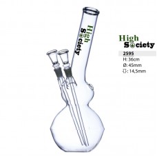 HighSociety Glass Bong dvojni čilum 36 cm
