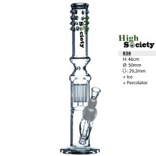 HighSociety Glass bong 12 percolator, 46 cm,18.8mm, D=50mm