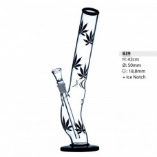 Leaf Line Glass Bong S-form 42 cm 18.8 D=50mm