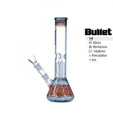Bullet MultiColor Glass Bong, 30 cm, perculator, ICE