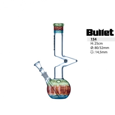 Bullet Glass Bong  V-Form, 25 cm