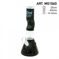Thug Life Mini Beaker Glass Bong Black  21cm D=40mm 14.5 Dome percolator