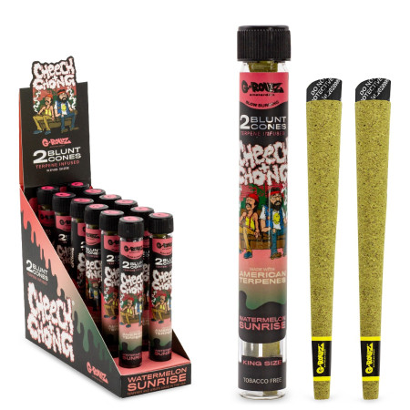 G-Rollz CheechChong Watermelon Sunrise Tpninfused 2 Cones