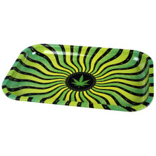 Metal Rolling Tray Black "Jamaican Waves" 27.5x17.5 cm