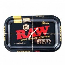 Raw Metal Rolling Tray Black Small 27.5x17.5 cm