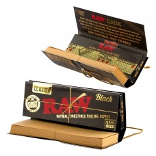 RAW Black Connoisseur 1 ¼ Rolling Papers with Filter Tips 50 leaves per booklet