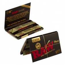 RAW Classic Black Single Wide Double Window Rolling Papers 100 papers per booklet