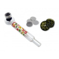 Travelbox Set Glass pipe sieves & grinder 12,5 cm